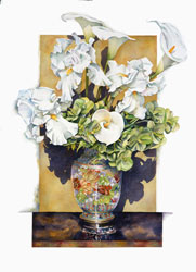 Spring whites water color by Sally Robertson